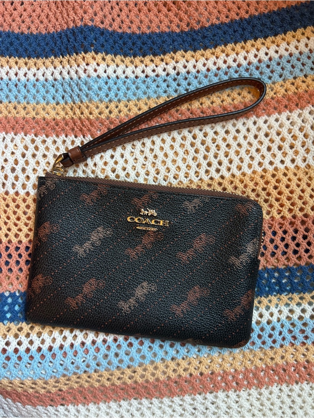 Coach Corner Zip Wristlet